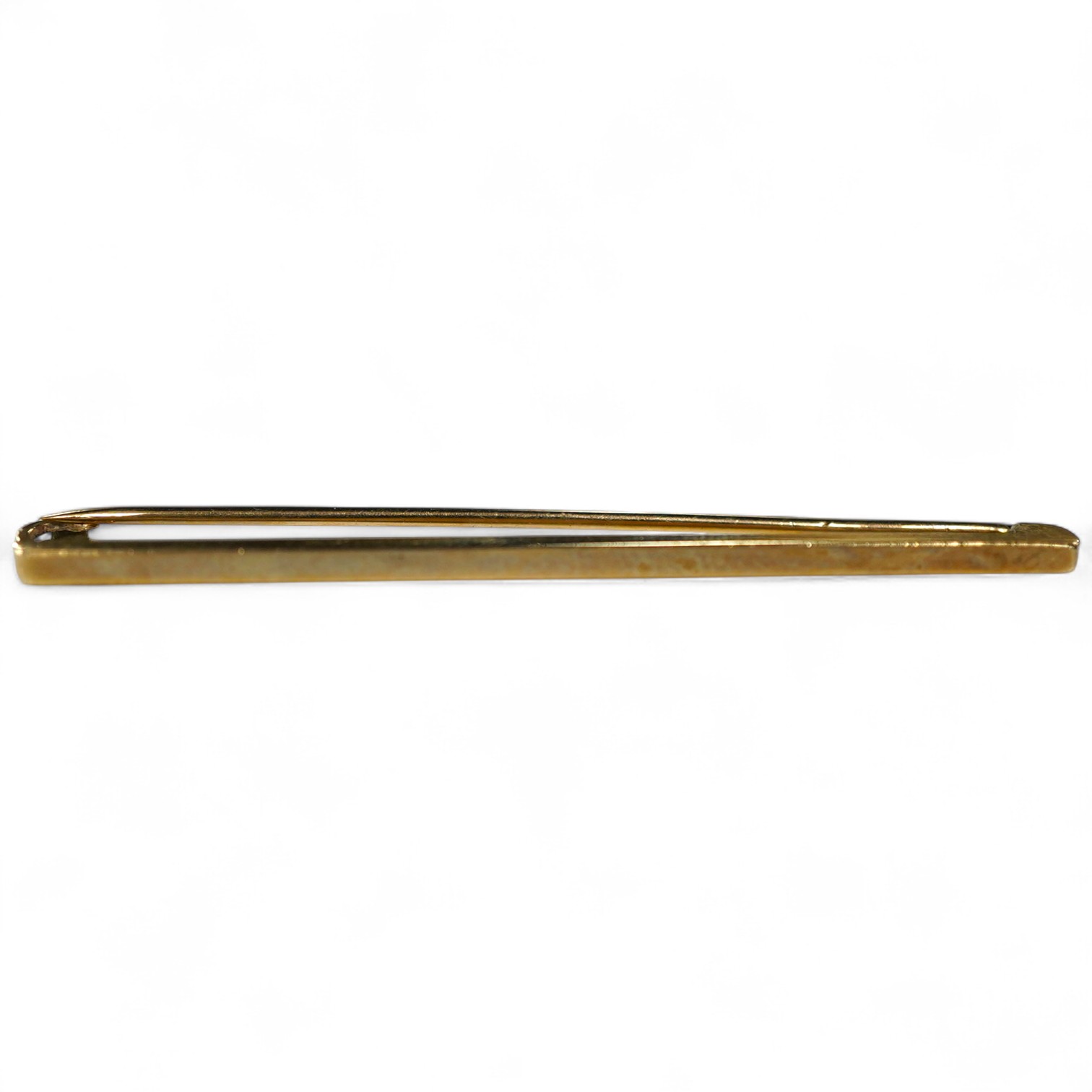 A 9ct gold tie pin, length 5cm, British hallmarks, gross weight approximately 2.5 grams